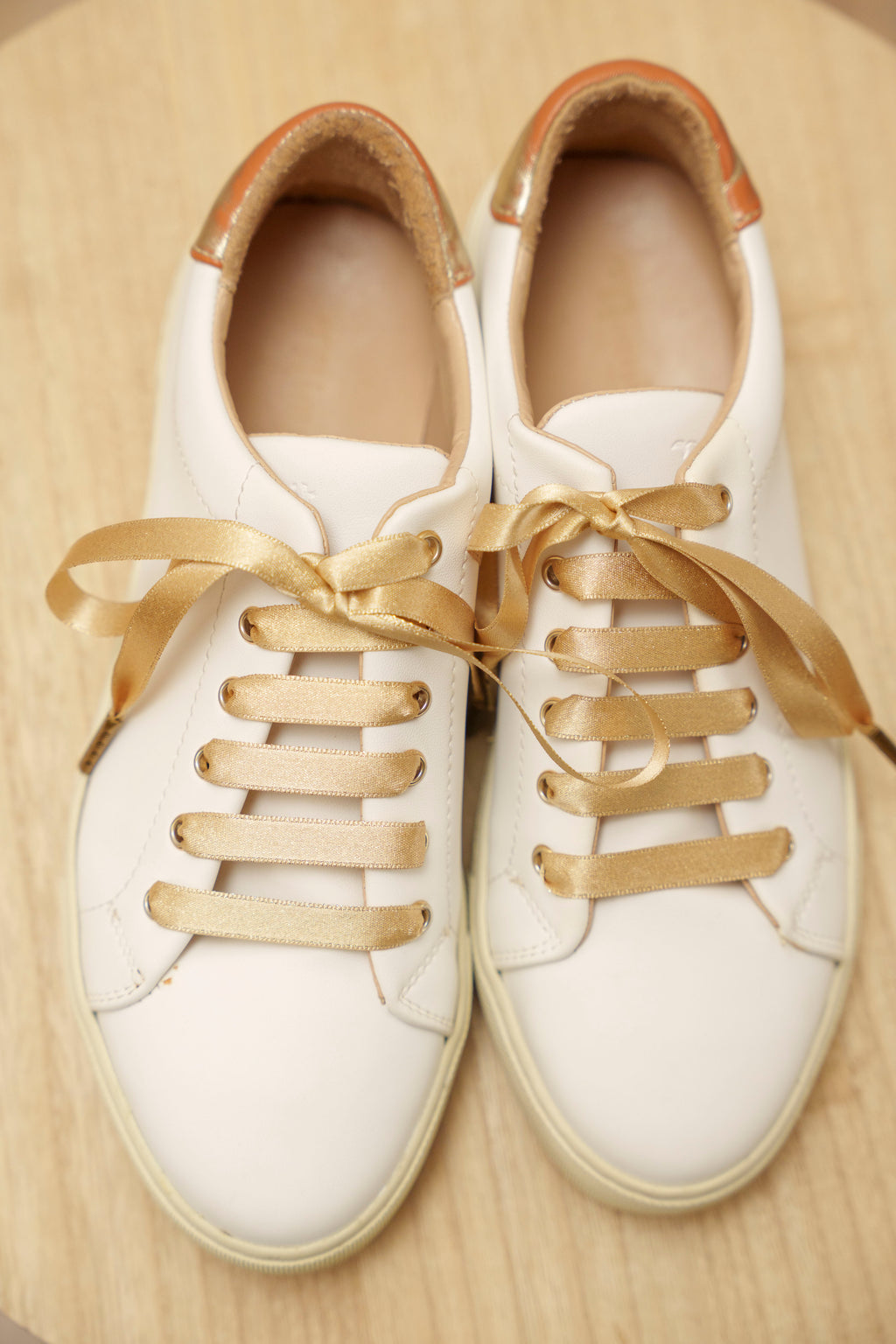 Lacets satin doré - Lacets originaux chaussures | Mon Lacet Français
