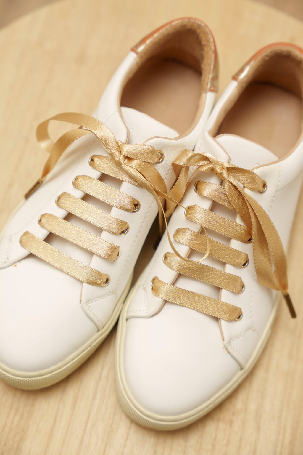 Lacets satin doré - Lacets originaux chaussures | Mon Lacet Français