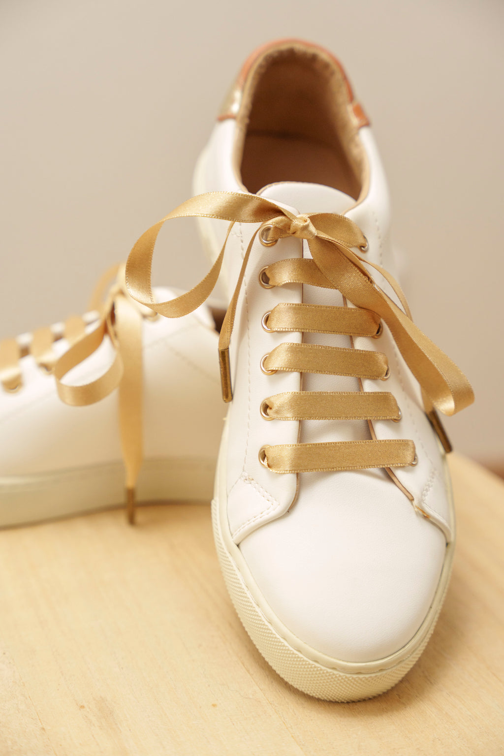 Lacets satin doré - Lacets originaux chaussures | Mon Lacet Français