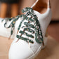 Lacets kaki plumetis dorés - Lacets originaux chaussures | Mon Lacet Français