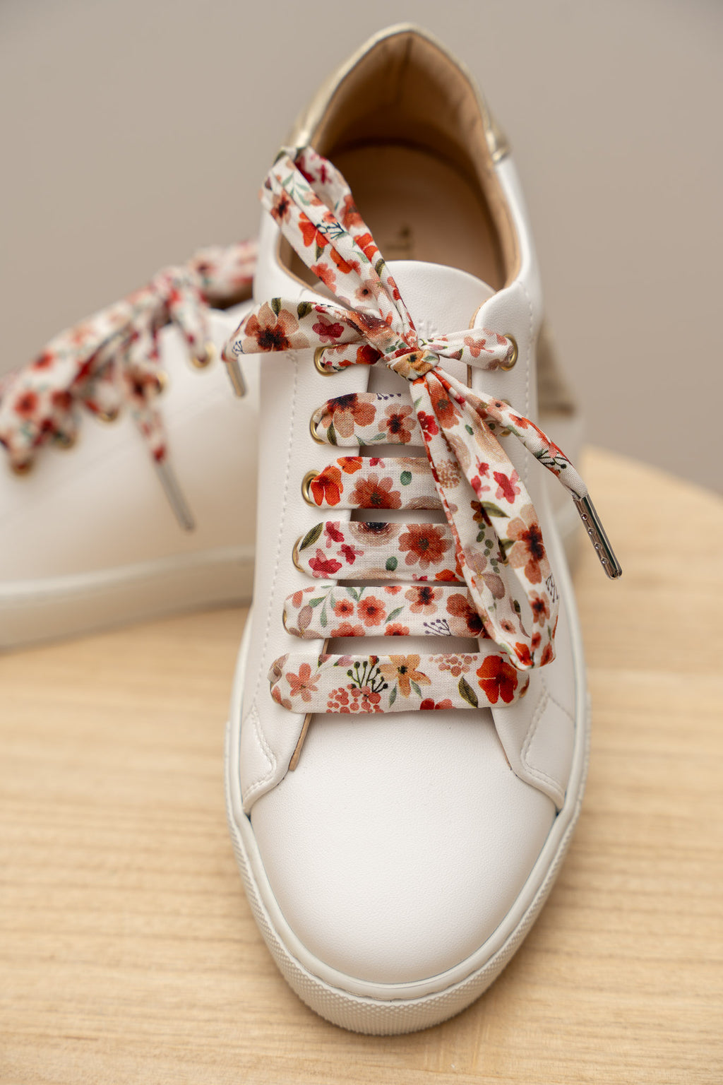 Lacets fleuris terracotta - Lacets originaux chaussures | Mon Lacet Français
