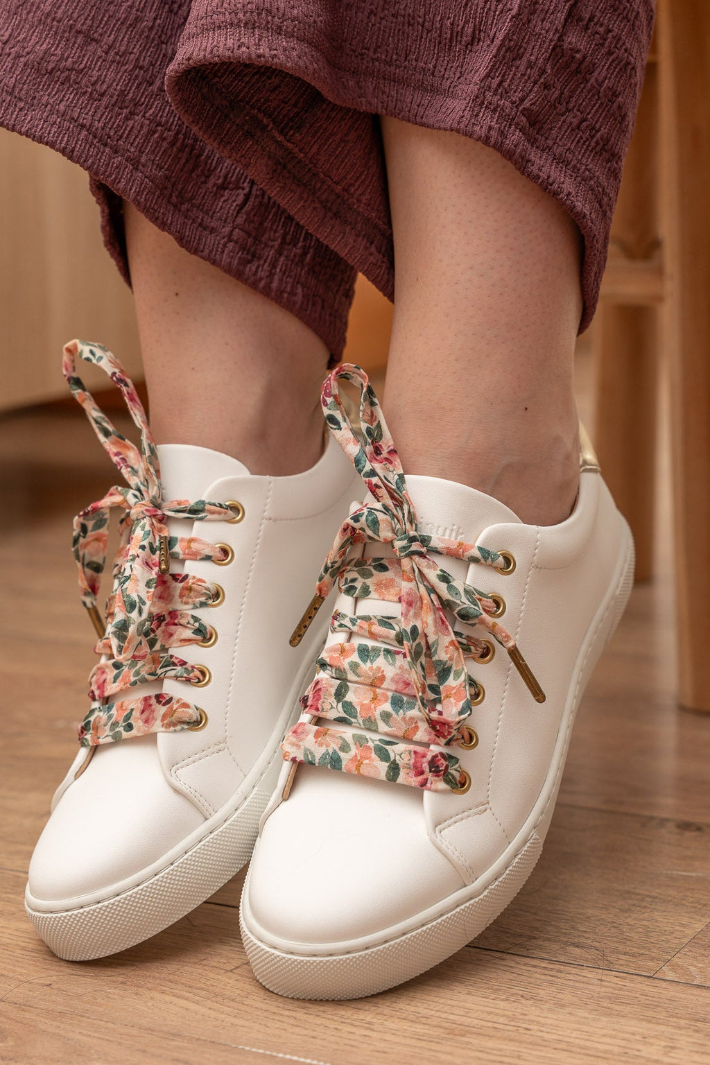Lacets fleuris rose thé - Lacets originaux chaussures | Mon Lacet 