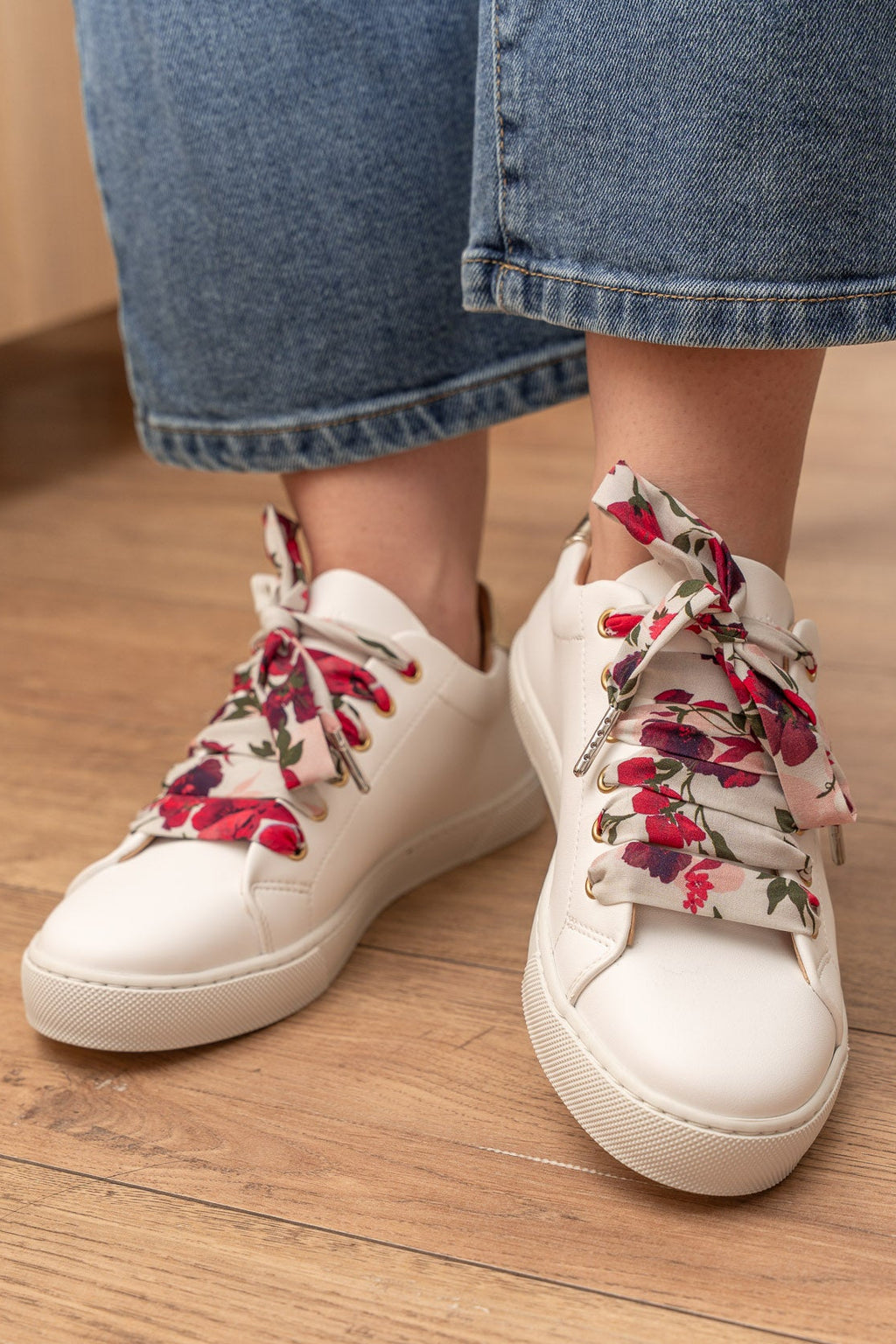 Lacets fleuris grenat - Lacets originaux chaussures | Mon Lacet Français