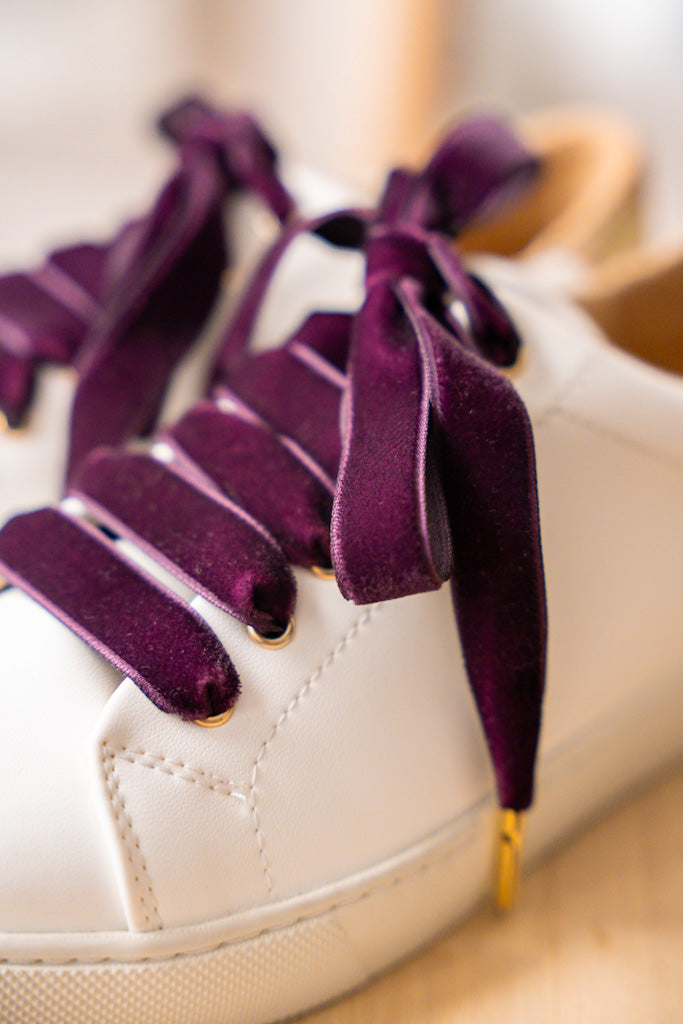Lacets velours prune - Lacets originaux chaussures | Mon Lacet Français