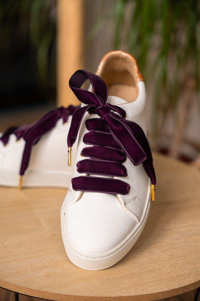 Lacets velours prune - Lacets originaux chaussures | Mon Lacet Français