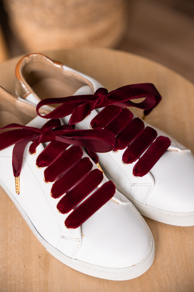 Lacets velours bordeaux - Lacets originaux chaussures | Mon Lacet Français