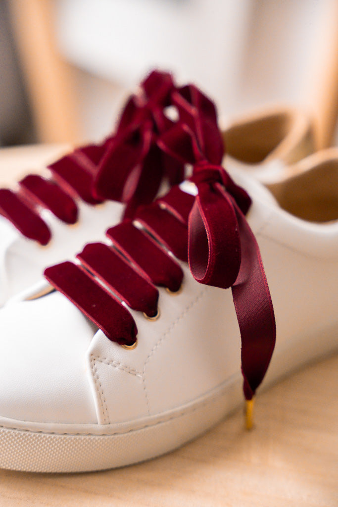 Lacets velours bordeaux - Lacets originaux chaussures | Mon Lacet Français